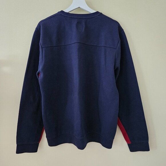 Jack Wills Sweatshirt Mens XL Navy Red Spellout Logo Front Crewneck LS Preppy - Picture 2 of 13